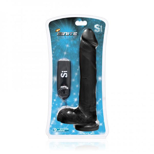 Cock with Balls Vibrating Egg & Suction Cup Black