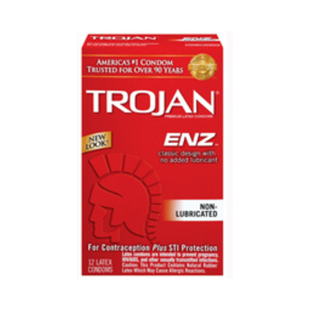 Trojan Enz Non-Lubricated Condoms - 12 Pack