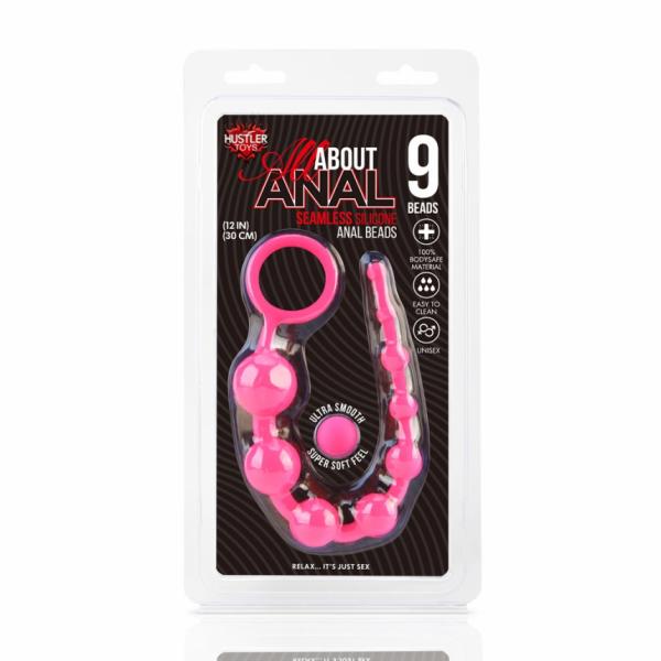 All About Anal Silicone Anal Beads 9 Balls Pink
