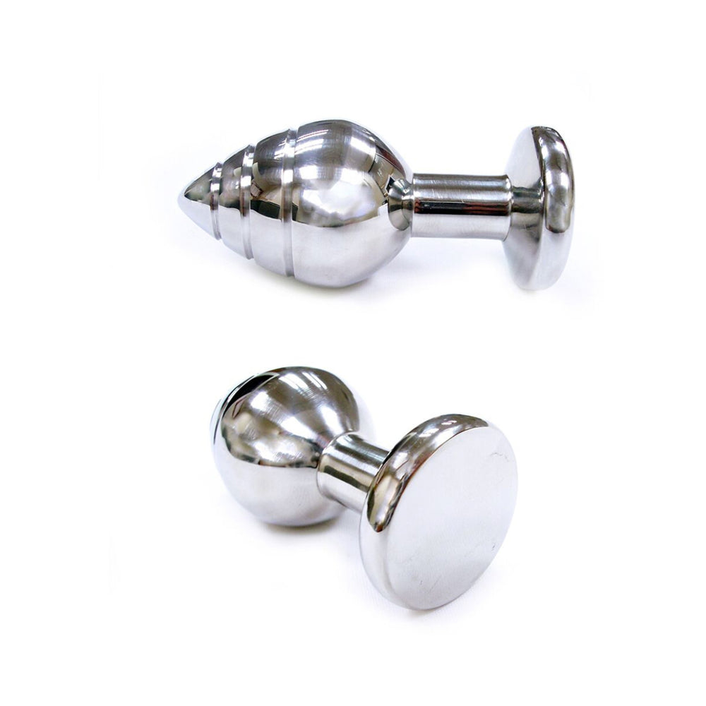 Stainless Steel Grooved Anal Butt Plug (small)