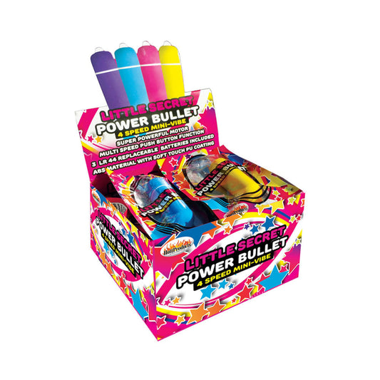 Little Secret Soft Touch Bullet 3 Speed Plus Pulsation Four Assorted Colors 12 Pcs/display
