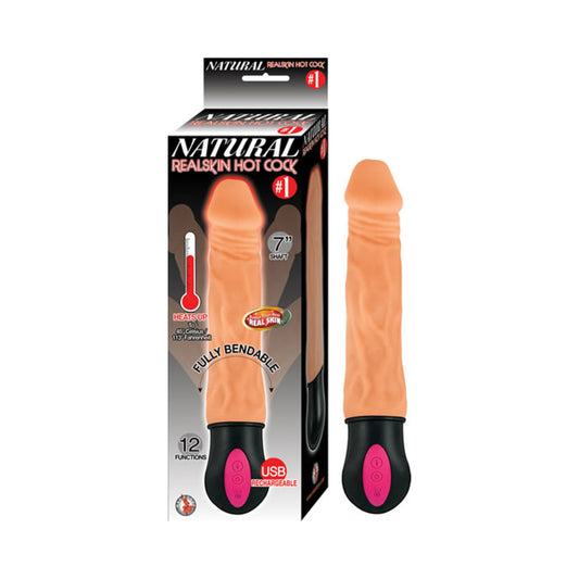 Natural Realskin Hot Cock #1 7 inches Dildo Beige