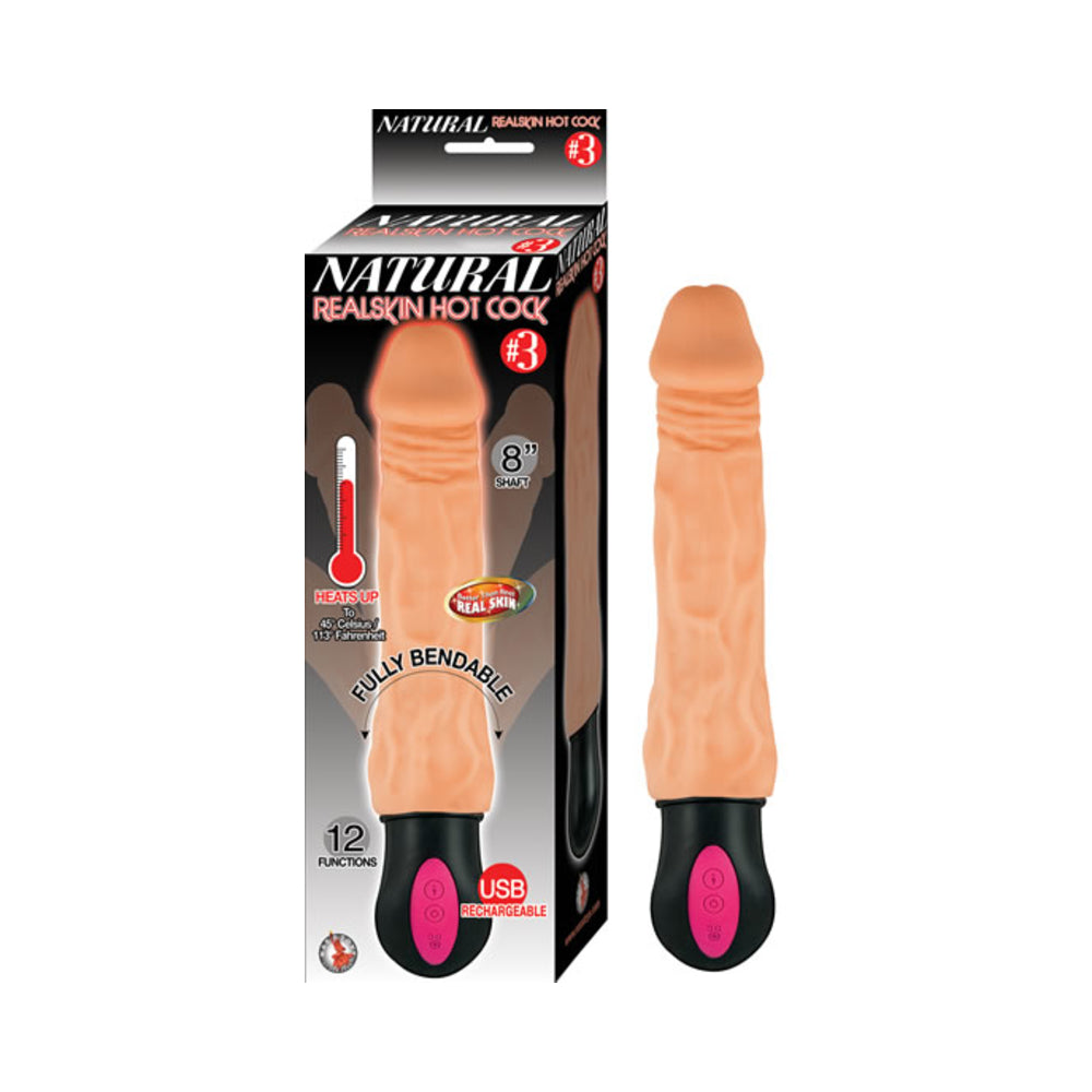 Natural Realskin Hot Cock #3 8 inches Beige