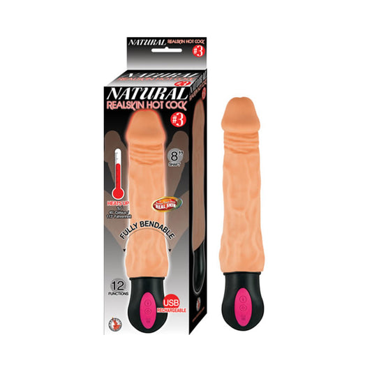 Natural Realskin Hot Cock #3 8 inches Beige