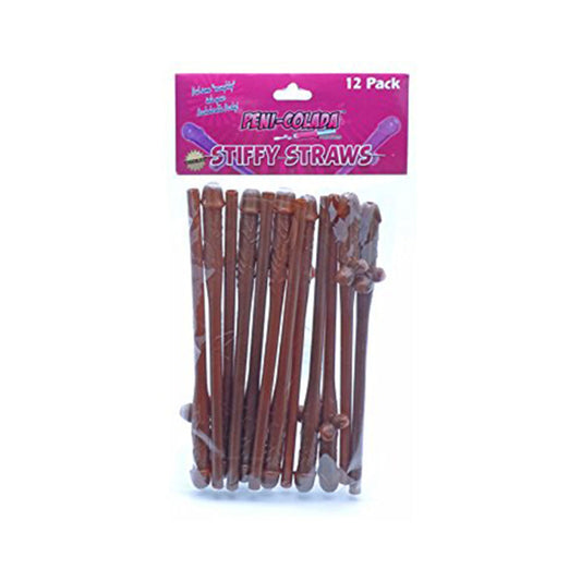 Peni-Colada Stiffy Straws Chocolate  12 Pack