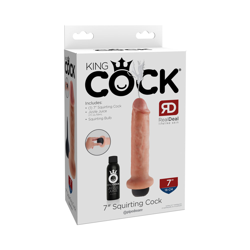 King Cock 7 inches Squirting Dildo Beige