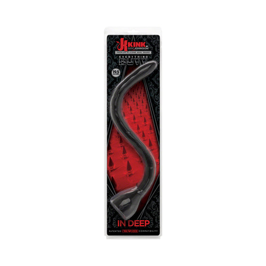 Kink In Deep Silicone Anal Snake 19.5 inches Black