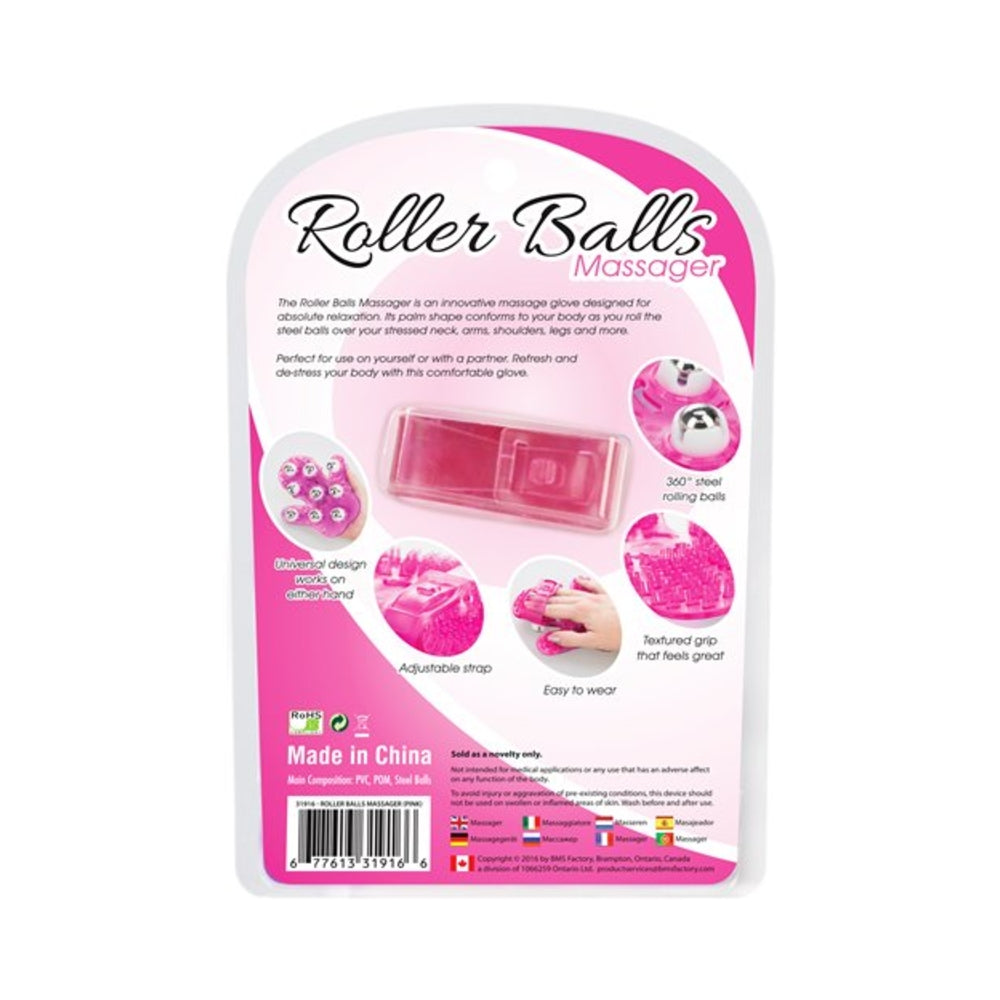 Roller Balls Massager Pink Massage Glove
