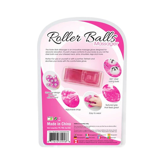 Roller Balls Massager Pink Massage Glove