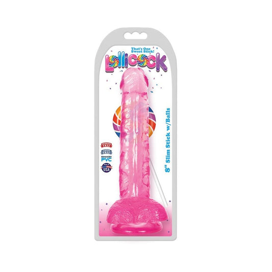 Lollicock 8 inches Slim Stick Dildo with Balls