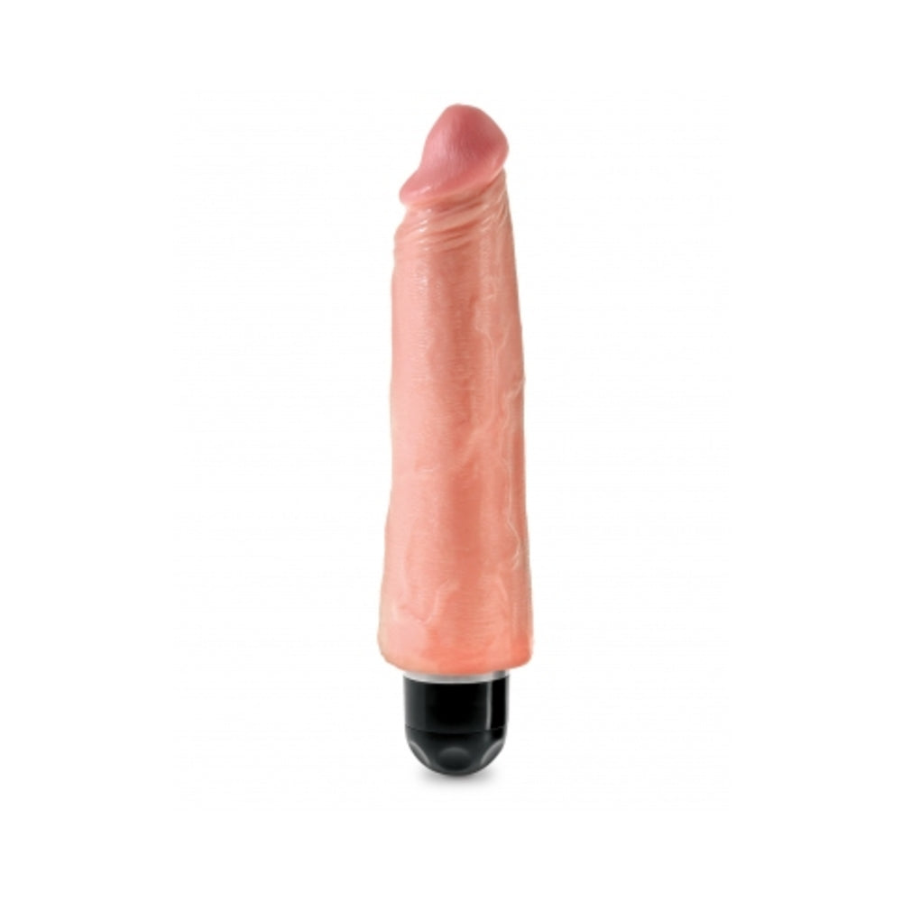 King Cock 8 inches Vibrating Stiffy Beige