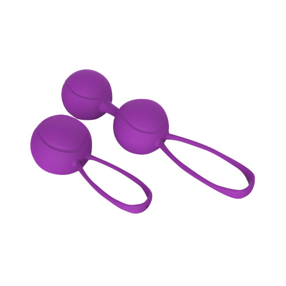 Shibari Pleasure Balls Set Of Two 1 Double Ball 1 Single Ball Purple