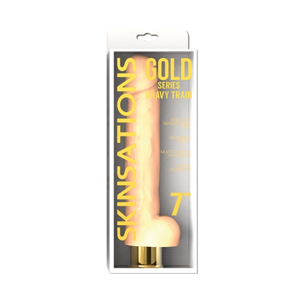 Skinsations Gold Series Gravy Train 7in Vibrating Dildo Multi Function