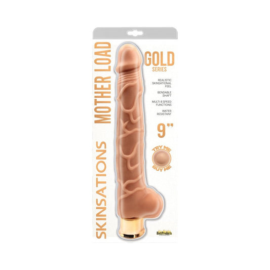 Skinsations Gold Series Motherload 9in Vibrating Dildo Multi Function