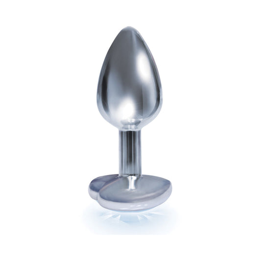 The 9's, The Silver Starter, Bejeweled Heart Stainless Steel Plug