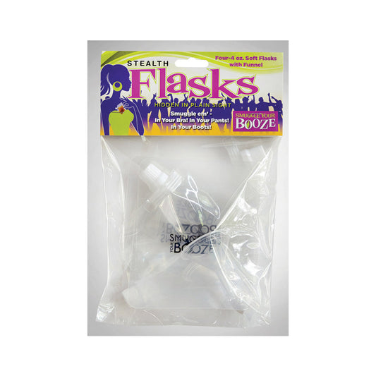 Stealth Soft Flask With Funnel 4 Pack 4oz