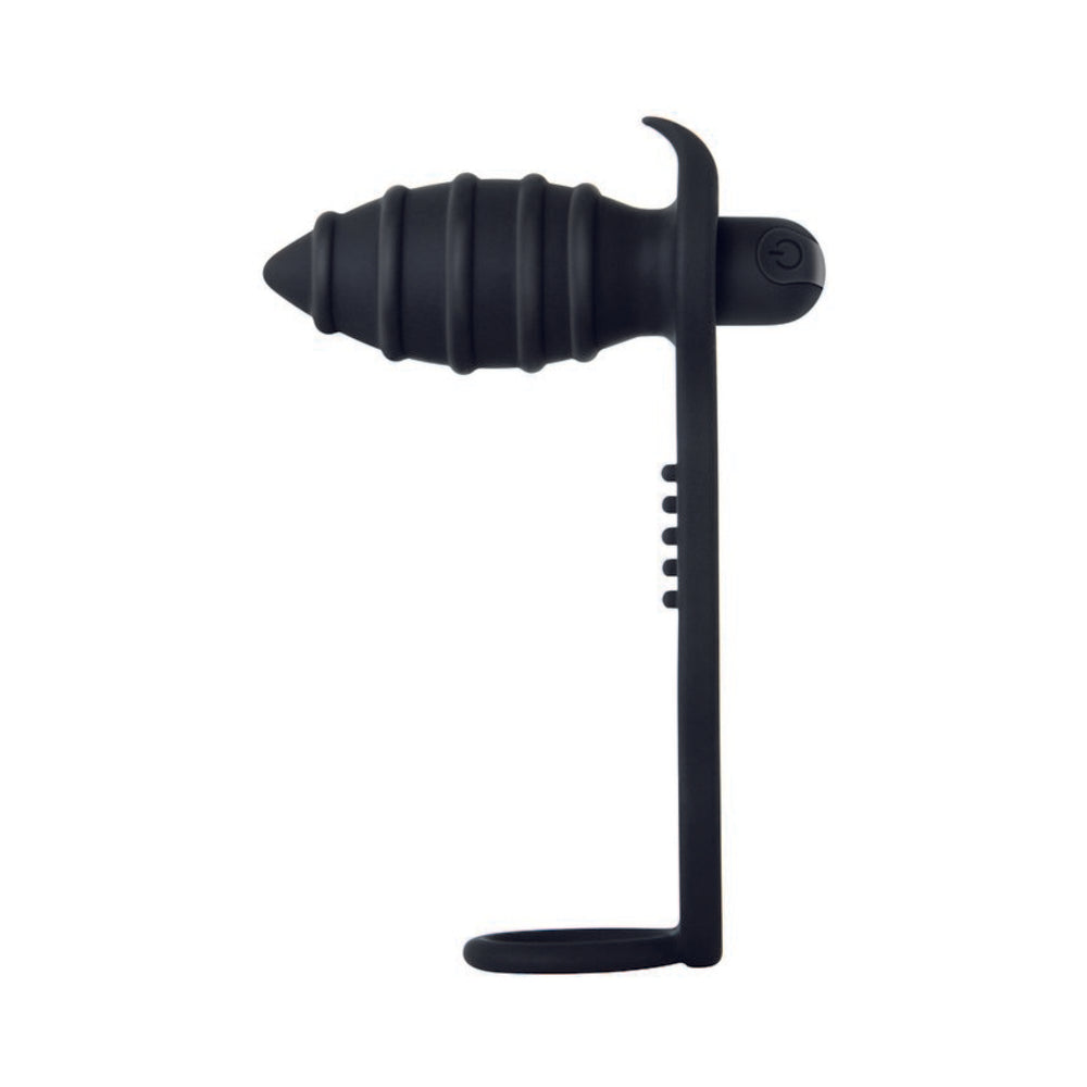 Zero Tolerance Cock Ring&anal Plug W/recharge Bullet Bk