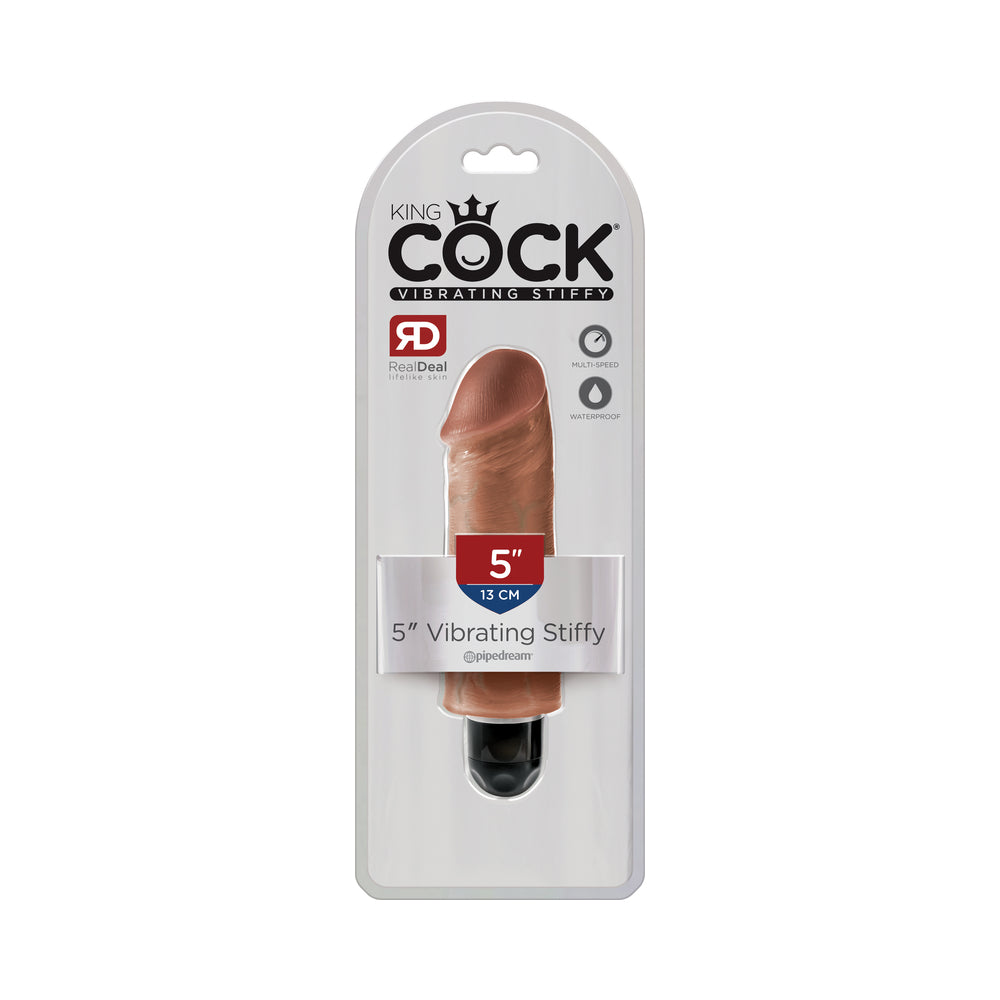 King Cock 5in Vibrating Stiffy Tan