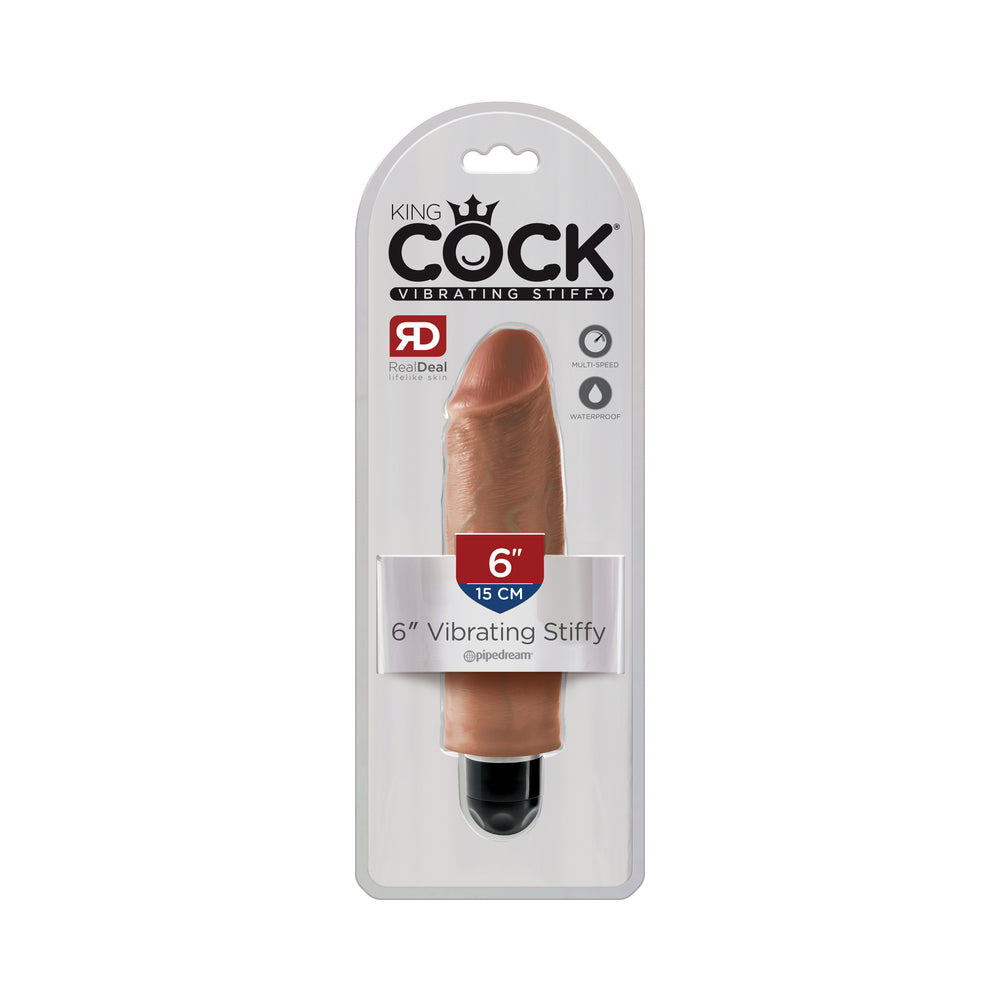 King Cock 6in Vibrating Stiffy Tan