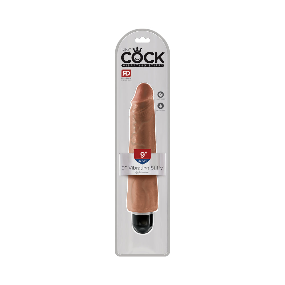 King Cock 9in Vibrating Stiffy Tan