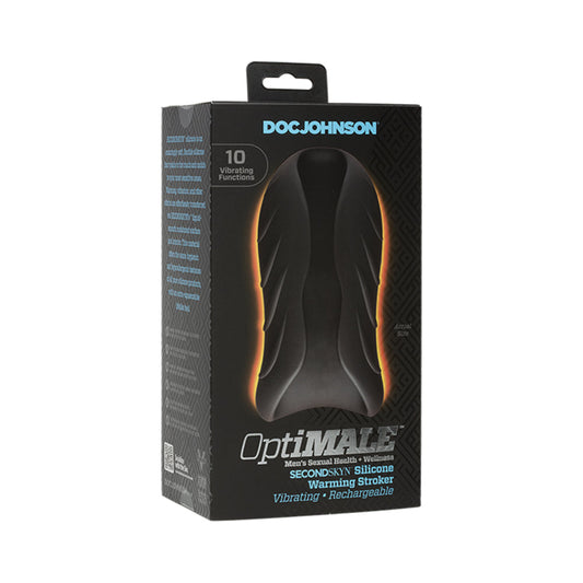 Optimale Silicone Auto-heating Stroker Rechargebale Vibrating Black/slate