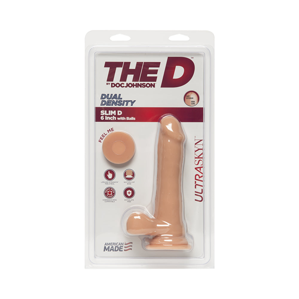 The Slim D Ultraskyn Dildo 6" - Beige