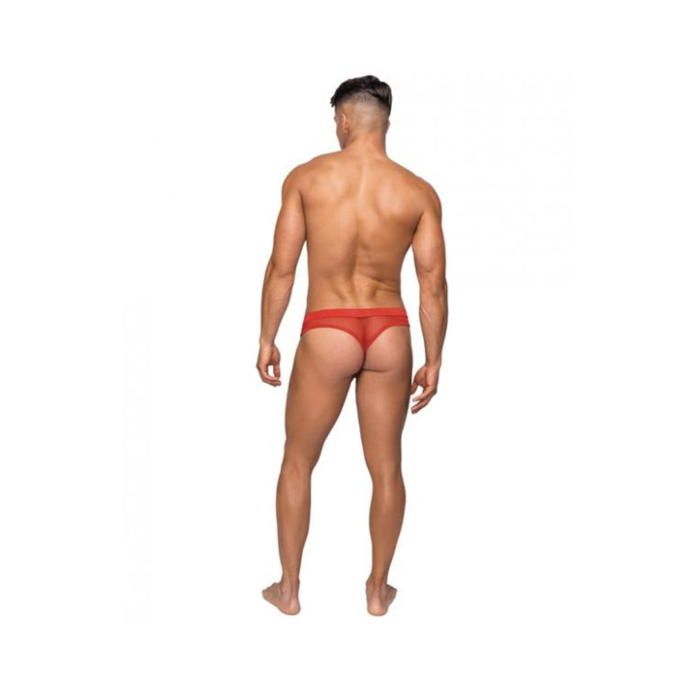 Male Power Hoser Hose Low Rise Thong Red S/M Underwear