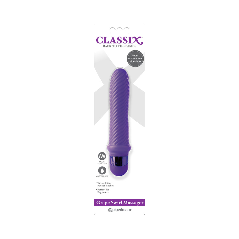 Classix Grape Swirl Massager Purple Vibrator