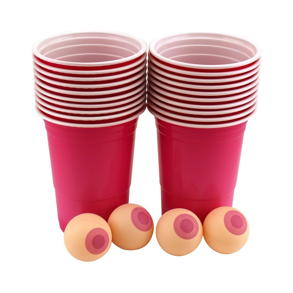 Boobie Beer Pong Boxed Set With Cups & Boobie Balls