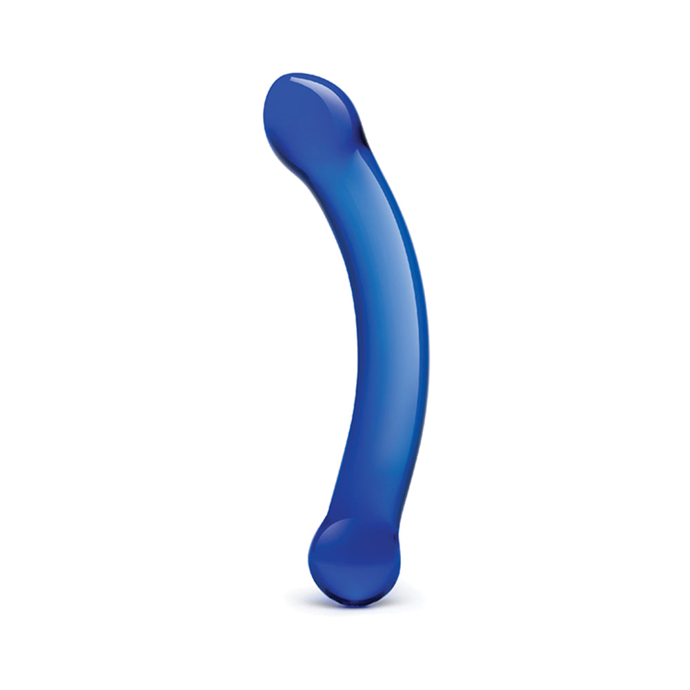 Glas 6 inches Curved Glass G-Spot Dildo Blue