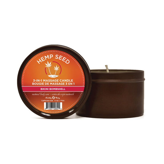 Earthly Body Hemp Seed 3-in-1 Candle 6oz - Bikini Bombshell