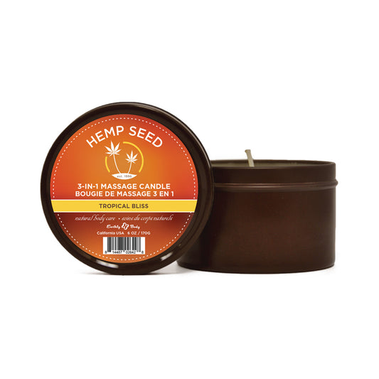 Earthly Body Hemp Seed 3-in-1 Candle 6oz - Tropical Bliss