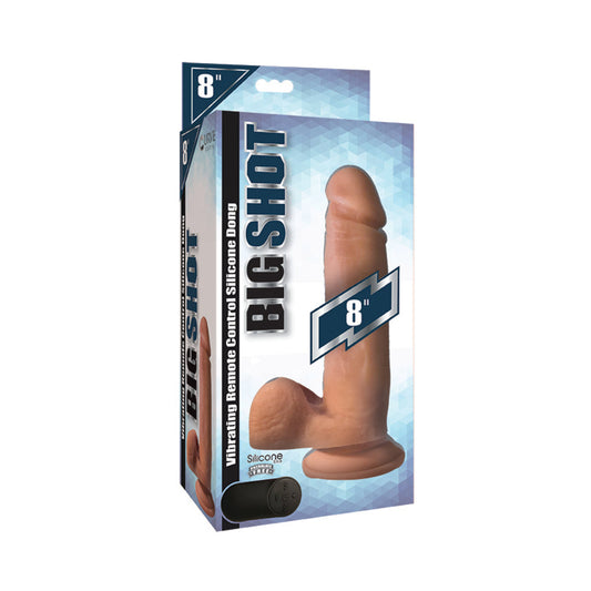 Big Shot Silicone Vibrating Dong W/balls Light 8in