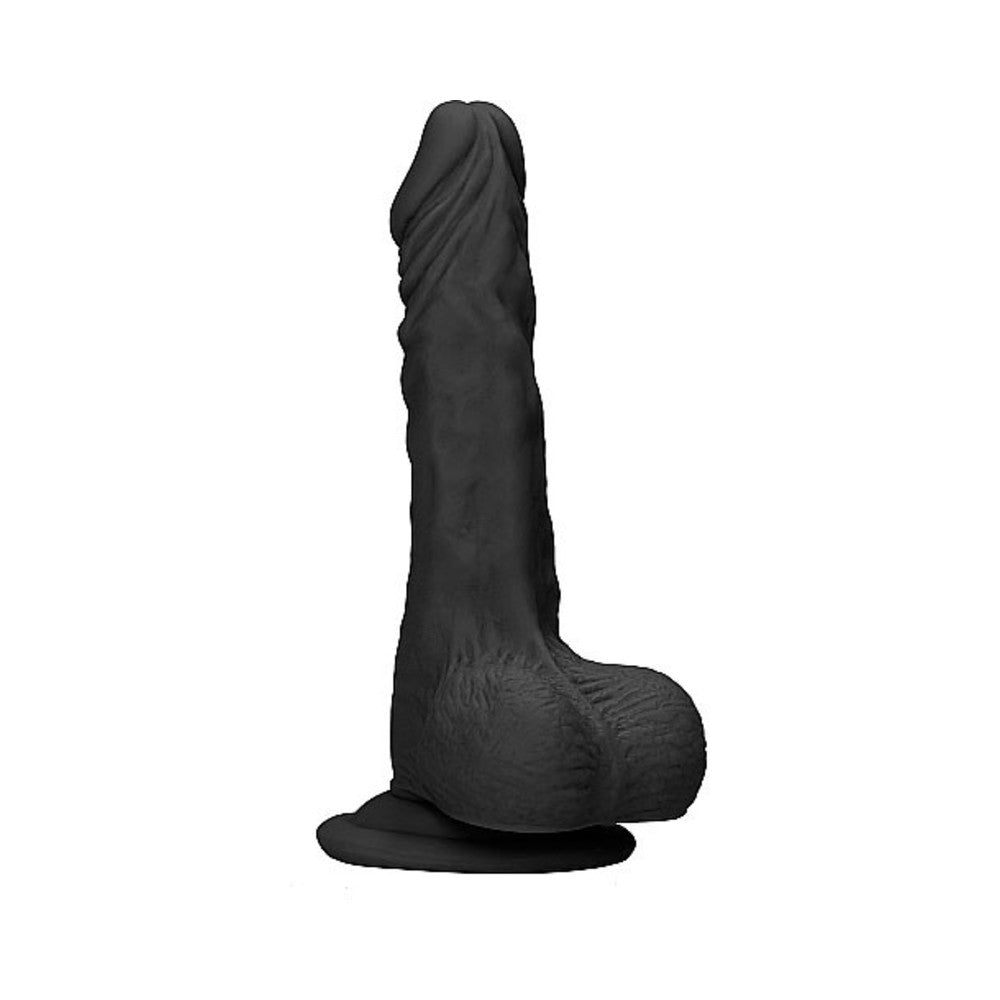Realrock - 8 / 20 Cm Realistic Dildo With Balls - Black