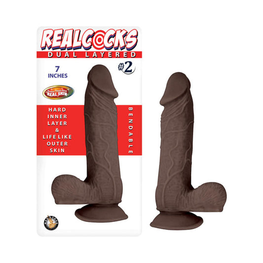 Realcocks Dual Layered #2 7In Dark Brown