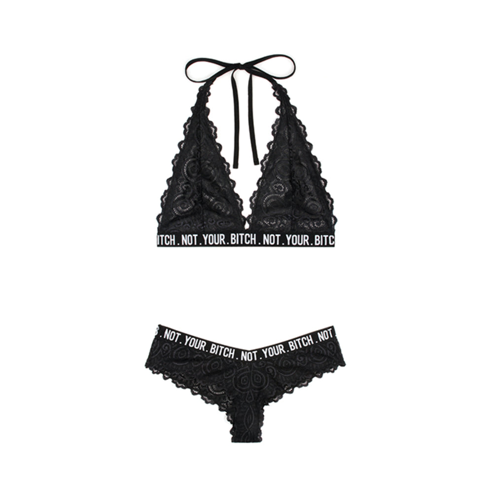 Vibes Not Your Bitch Bralette/panty L/xl Blk