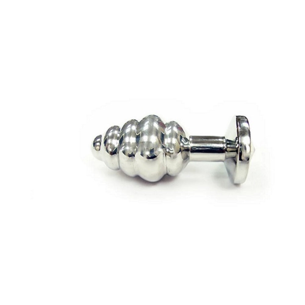 Stainless Steel Threaded Small Butt Plug Small With Clear Crystal  In Clamshell