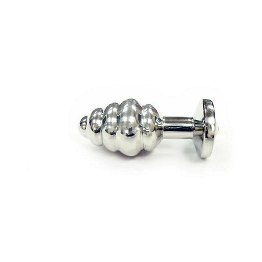 Stainless Steel Threaded Small Butt Plug Small With Clear Crystal  In Clamshell