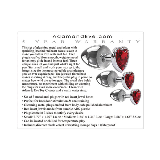 Three Hearts Gem Anal Plug Kit