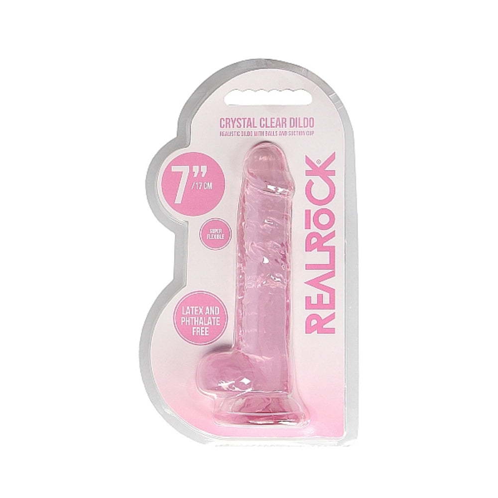 Realrock Realistic Dildo With Balls 7" Pink