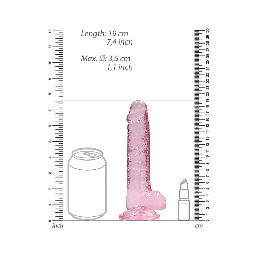 Realrock Realistic Dildo With Balls 7" Pink
