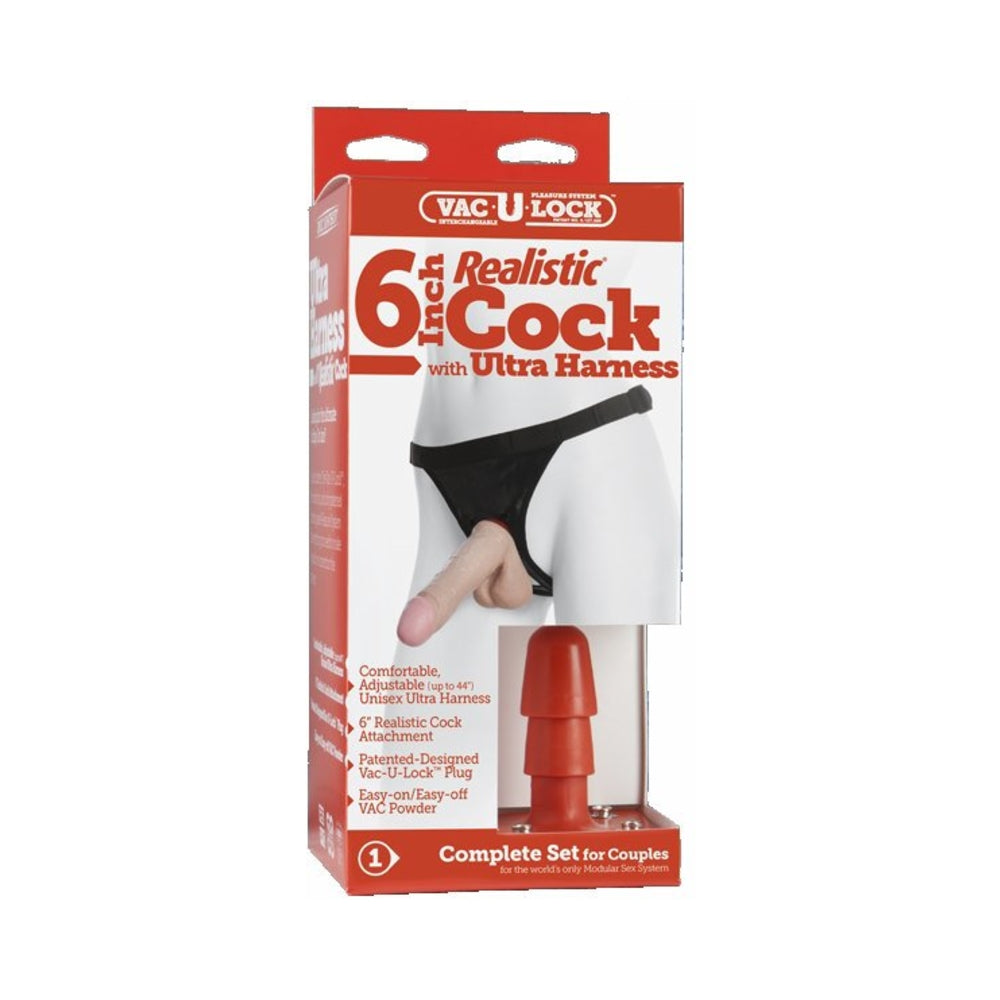 Vac-U-Lock 7" Realistic Dildo with Ultra Harness