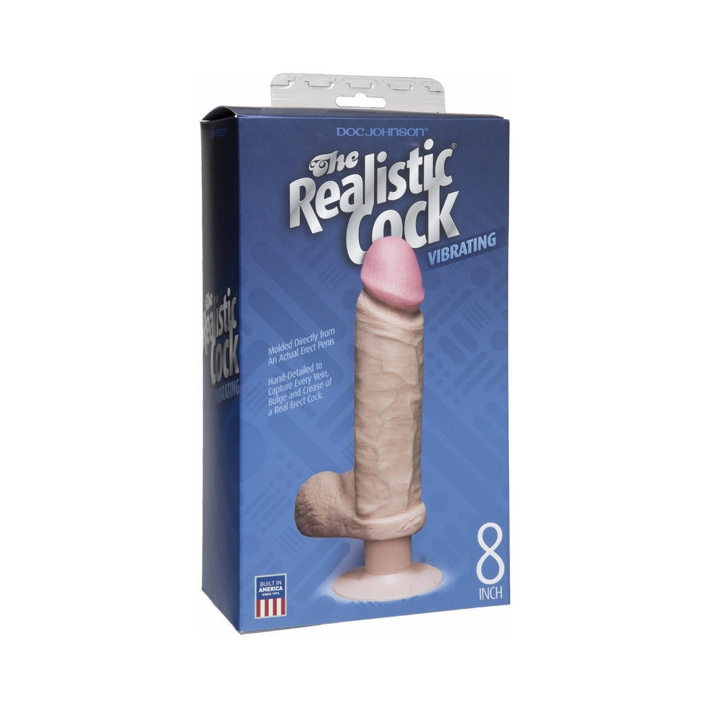 Vibro Realistic Dildo 8 inch - Beige