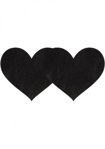 Black Satin Heart Shaped Pasties 2 Pack