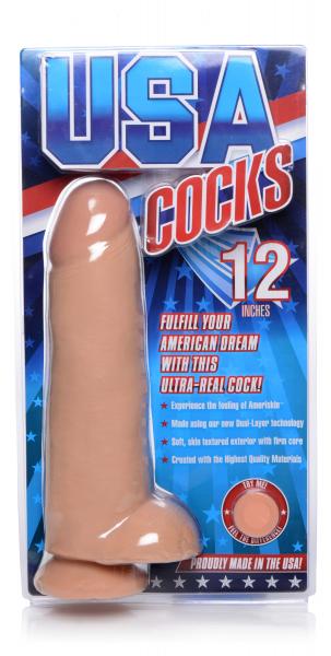 USA Cocks 12 Inches Ultra Real Dual Layer Suction Cup Dildo