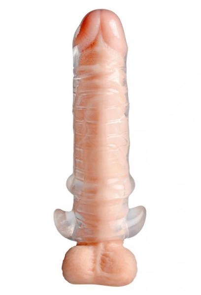 Tight Hole Clear Ribbed Penis Sheath