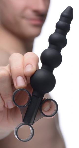 Silicone Graduated Beads Lubricant Launcher Black