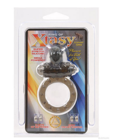 Elephant Vibrating Silicone Cock Ring Black