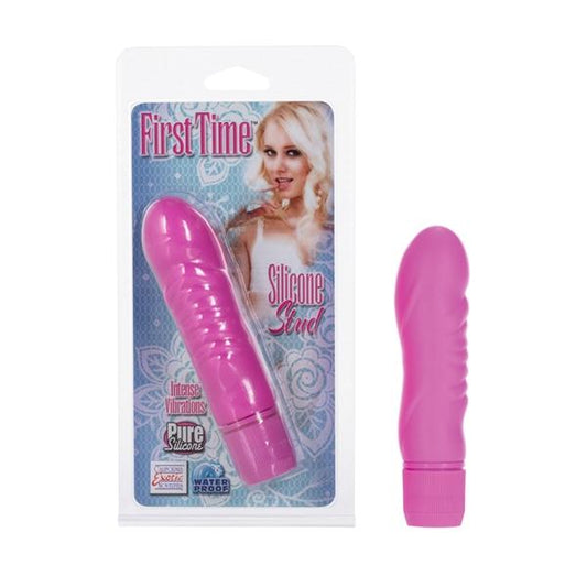 First Time Silicone Stud Pink Vibrator