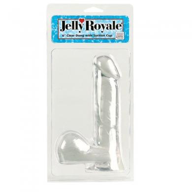 JELLY ROYALE DONG WITH SUCTION CUP 6 INCH CLEAR